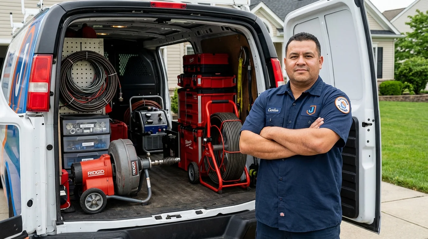 Professional drain cleaning equipment and Johns Plumbing LLC plumber in Prairie du Chien