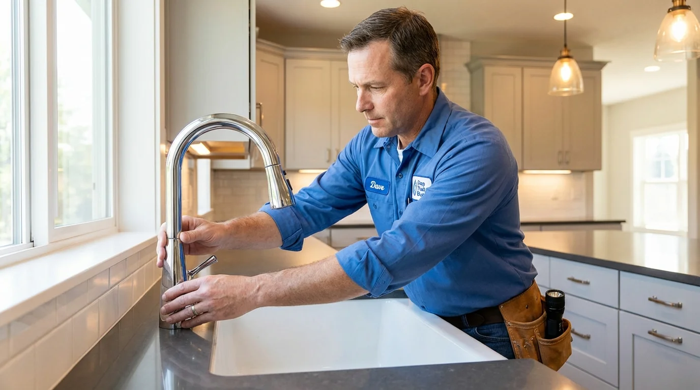 Kitchen faucet installation by Johns Plumbing LLC in Prairie du Chien